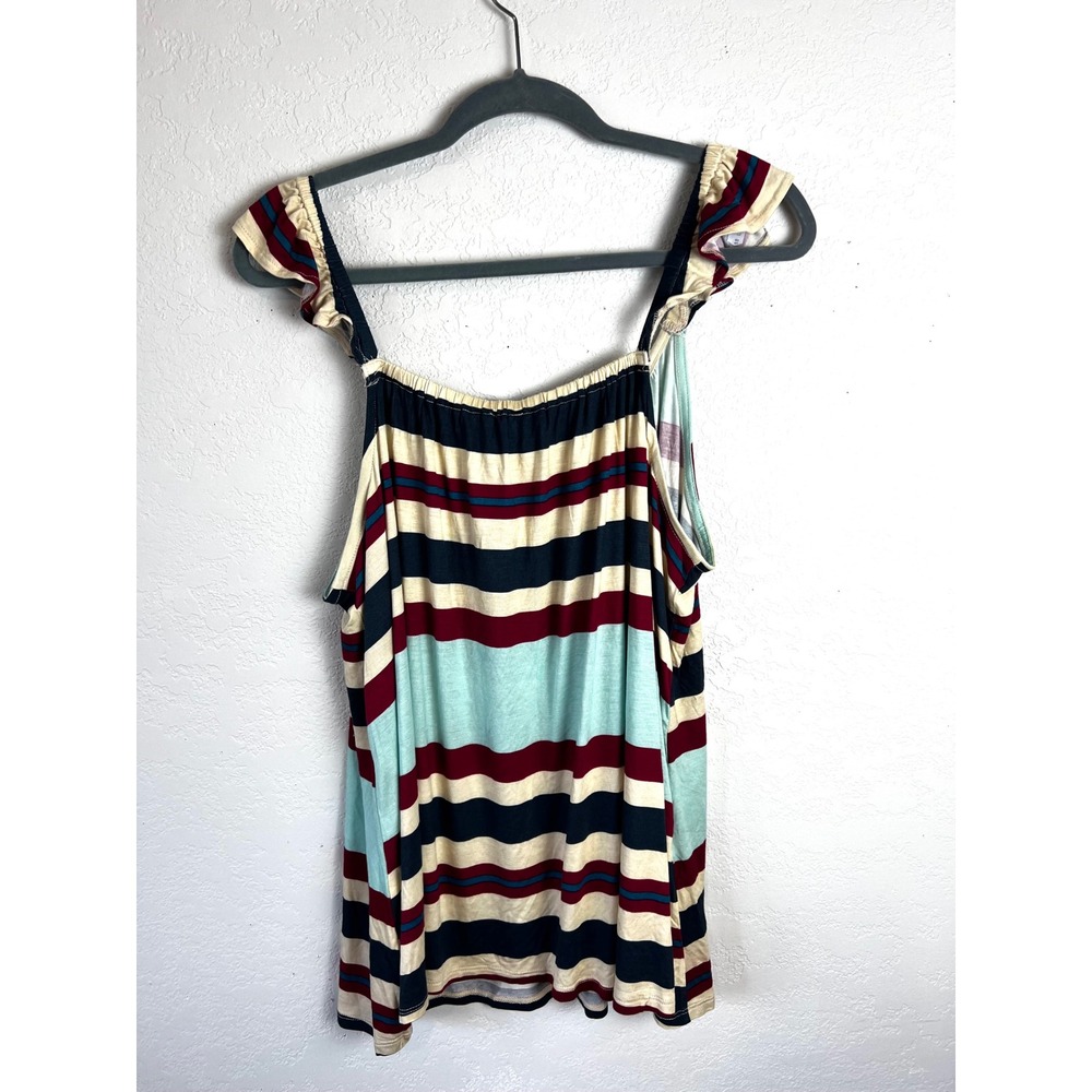 NEW Lane Bryant Swing Scoop Neck Ruffle Strap Tank Top Size 22/24 Patriotic - Picture 8 of 10